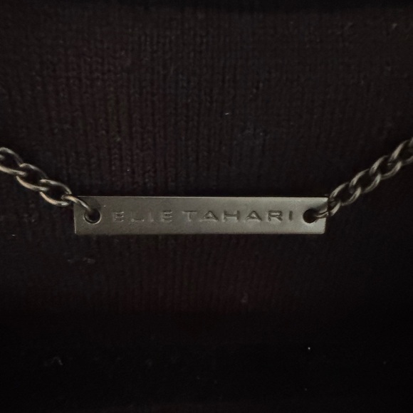 NWT Elie Tahari Real Leather Lamb and Wool Black Jacket, Size Small - Picture 4 of 4